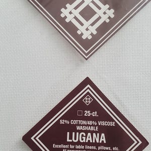 Zweigart cross stitch 52 percent cotton and 48 percent viscose linen white 25 count Lugana Linen cloth 13.5 inch by 18 inches never opened