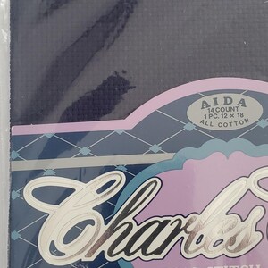 Charles Craft  cross stitch fabric Navy Blue 14 count aida cloth 12 by 18 inches never opened