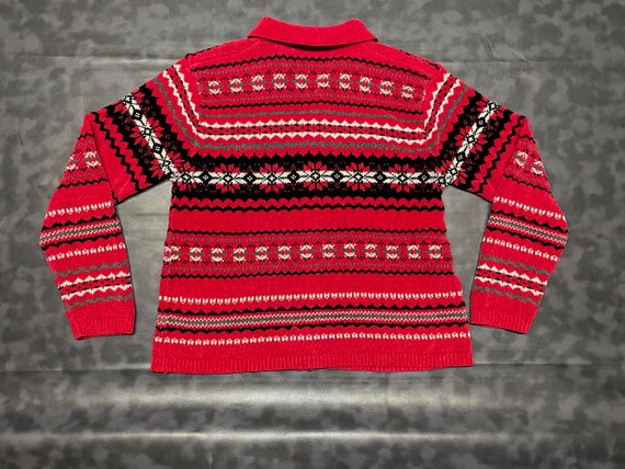 Vintage Holiday Christmas Sweater Argyle - image 4