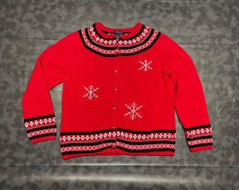 Vintage Holiday Christmas Sweater Argyle