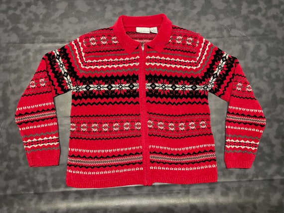 Vintage Holiday Christmas Sweater Argyle - image 1