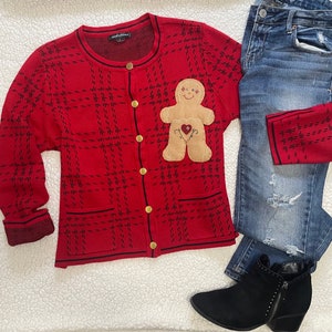 Gingerbread Man Holiday Christmas Sweater Ugly Tacky