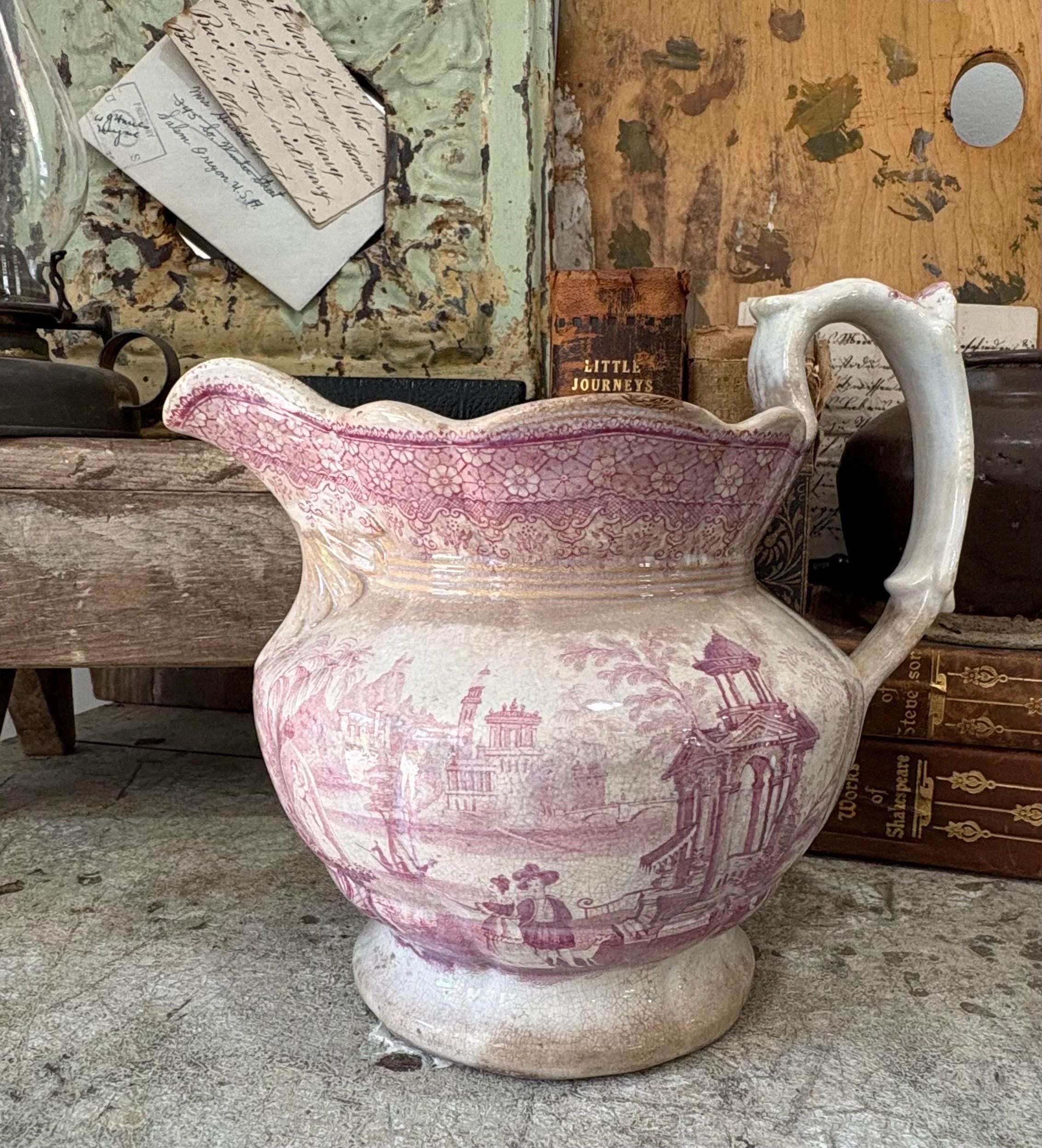 White Bowl and Pitcher Set - Etsy