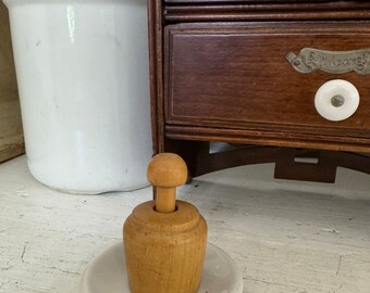 Small size / Wood vintage butter stamp with clover / small petite size / individual butter or cookie stamp / butter mold