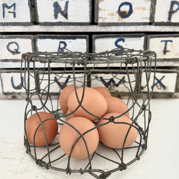 Vintage Collapsible Wire Egg Basket Etsy