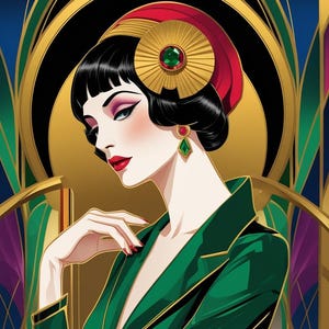 Art Deco Geometric Wall Print: 1920s Glam Home Decor
