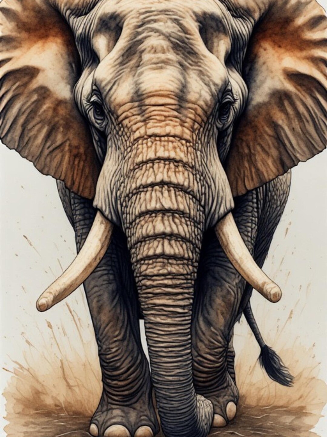 Elephant and Wolf Portrait Gallery Wall Art Set. ( Digital Download ...
