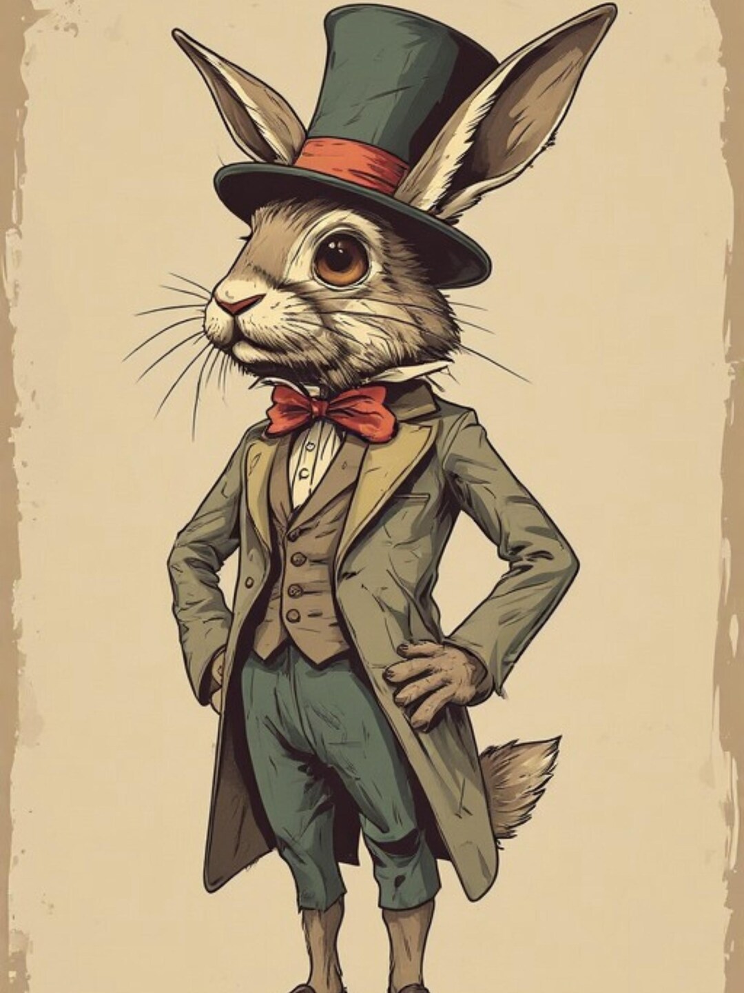Dapper Victorian Rabbit Duo. ( Digital Download ) - Etsy
