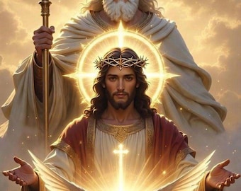 Holy Trinity Christian Print, Father Son Spirit Dove Wall Art (Digital Download)