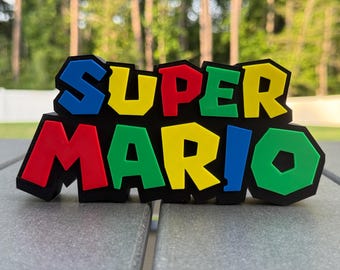 Super Mario-bord (veelkleurig) - bureaukunst, gamerdecor, retro verzamelobject, verjaardagscadeau
