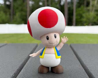 Super Mario Toad - Desk Art, Gamer Decor, Retro Collectable, Birthday Gift