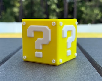 Super Mario Mystery Block - Sztuka na biurko, Dekoracja dla graczy, Przedmiot kolekcjonerski retro, Prezent urodzinowy