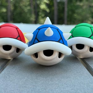 Super Mario Shell Set (Red, Blue & Green) - Desk Art, Gamer Decor, Retro Collectable, Birthday Gift