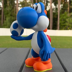 Super Mario Yoshi (Blue) - Desk Art, Gamer Decor, Retro Collectable, Birthday Gift