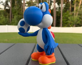 Super Mario Yoshi (Azul): Arte de escritorio, decoración de gamer, coleccionable retro, regalo de cumpleaños