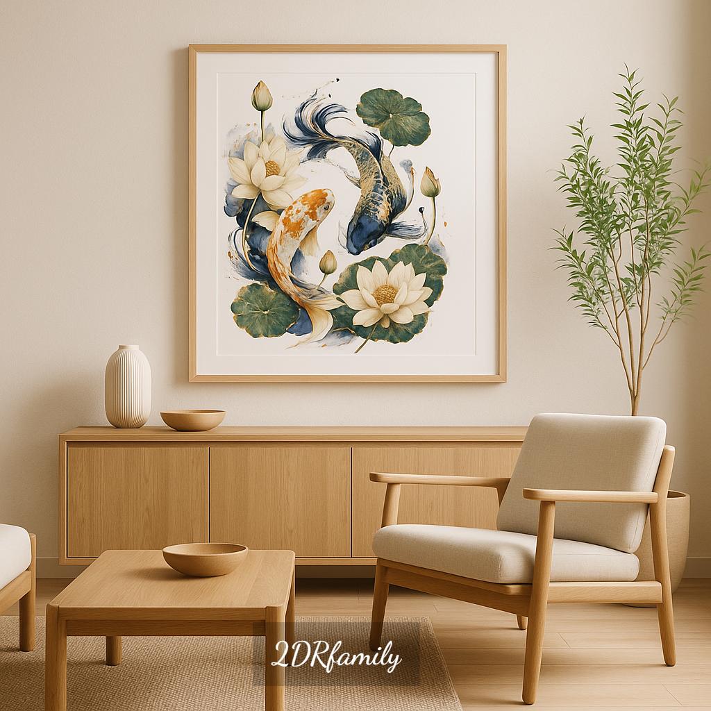 Koi Gold Foil Print - Etsy
