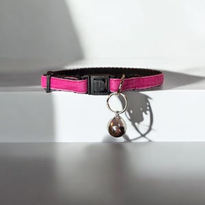 Pink Velvet Cat Collar, Handmade Velvet Cat Collar with Bell, Pink Velvet Collar