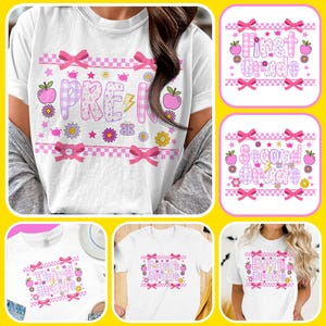 Preppy Grandmillennial Back to School PNG Bundle, Teacher Shirt Design, Checkered Sublimation for Pre-K, 1st, 2nd, 3rd, 4th, & 5th grade