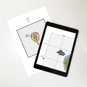 Hot Air Balloon PDF download cross stitch mini pattern