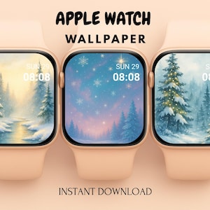 Christmas Apple Watch Wallpaper, Holiday Winter Watch Face Backgrounds, Aesthetic Digital Download
