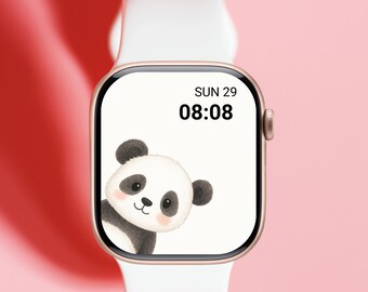 Kawaii Apple Watch Wallpaper, Cute Panda Watch Face | Minimal