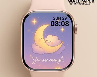 Apple Watch Wallpaper Affirmation | Positive Quotes Kawaii Pastel Lock Screen | Motivational Apple Watch Face | Cute Digital Download