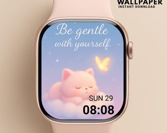 Apple Watch Wallpaper Affirmation | Positive Quotes Kawaii Pastel Lock Screen | Motivational Apple Watch Face | Cute Digital Download
