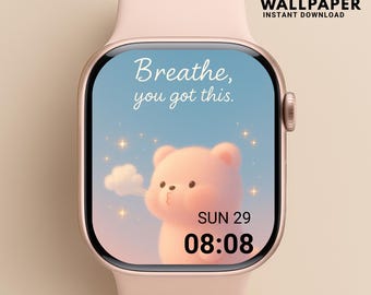 Apple Watch Wallpaper Affirmation | Positive Quotes Kawaii Pastel Lock Screen | Motivational Apple Watch Face | Cute Digital Download