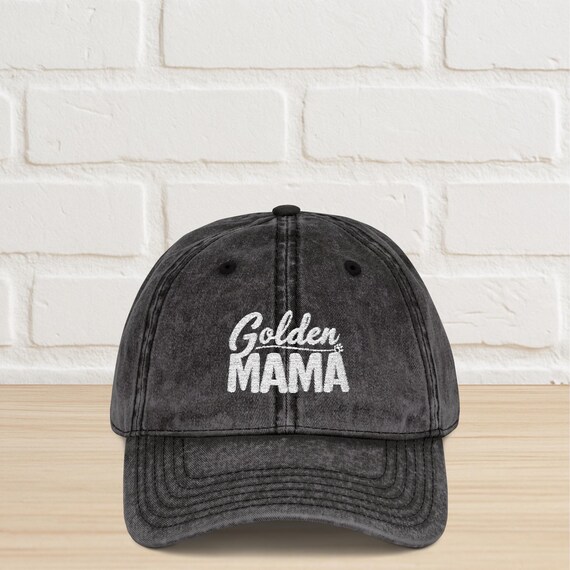 Embroidered Vintage Golden Retriever Dog Mom Otto Hat: Adjustable