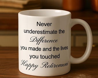 Mug de retraite personnalisé, Mug de retraite personnalisé, Cadeau de retraite d'un enseignant, Adieu d'entreprise, Retraite d'un collègue, Cadeaux pour un collègue