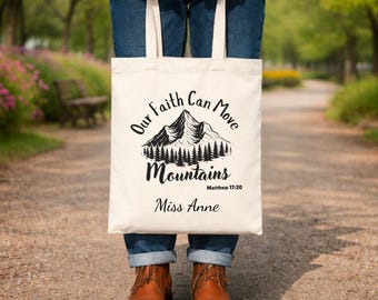 Personalized Bible Study Bag, Custom Faith Bag, Bible Tote Bag, Religious teacher gifts, Custom Faith Gift, Bible Verse Bag