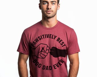 Camiseta Pawsitively Best Dog Dad, Camiseta Dog Dad, Presentes para amantes de cães, Roupas para donos de animais de estimação, Presente para o Dia dos Pais, Camiseta unissex