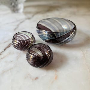 Set of 3 Glass Bowls Handblown Swirl Pastorelli line by Nanna Backhaus - Glass centerpiece