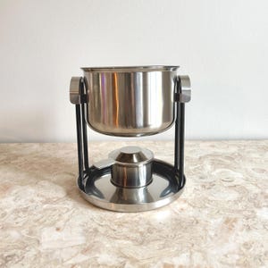 Set di pentole per fonduta Stelton, progettato da Erik Magnussen - Acciaio inossidabile - Design vintage danese