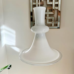 Holmegaard Etude, Opal Glass Pendant Lamp by Michael Bang, White Opal Glass