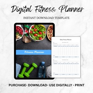Printable Fitness Planner Bundle, Health Planner, Workout Organizer, Fitness Journal, Exercise Log, Goal Setting , Planner, Exercise Tracker