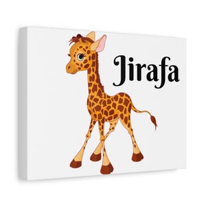 Cute Giraffe Canvas Art, Whimsical Nursery Decor, Children&#39;s Room Wall Art, Baby Shower Gift, Kid&#39;s Room Decoration