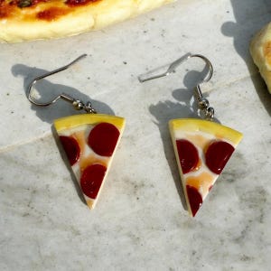 Pizza Slices | Dangle Earrings | Polymer Clay