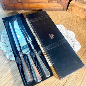 Vintage Strachan Sheffield Carving Set – 3 Piece Stainless Steel with Original Box