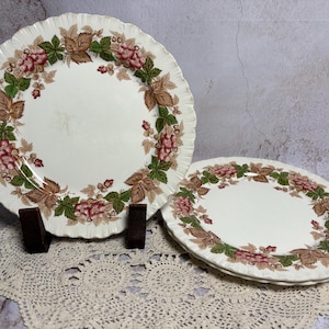 Vintage Wedgwood Wildbriar Dinner Plates Set of 3 English Transferware (10 inch)