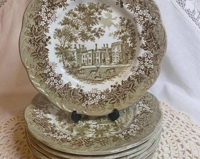 Romantic England J&G Meakin Set of 8 Penshurst Place Ironstone Plates ...