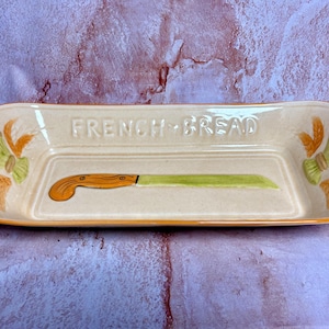 Vintage Ceramic Bread Serving Dish - Los Angeles Potteries Mid Century California
