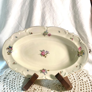 Vintage Hutschenreuther Selb Oval Serving Platter – Post War Bavaria Germany US Zone Floral 10”