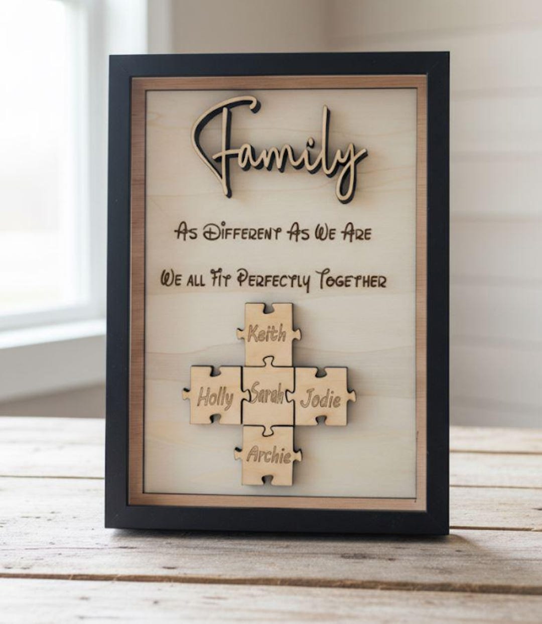 Personalized Family Wooden Puzzle Sign – Mothers Gift - Etsy