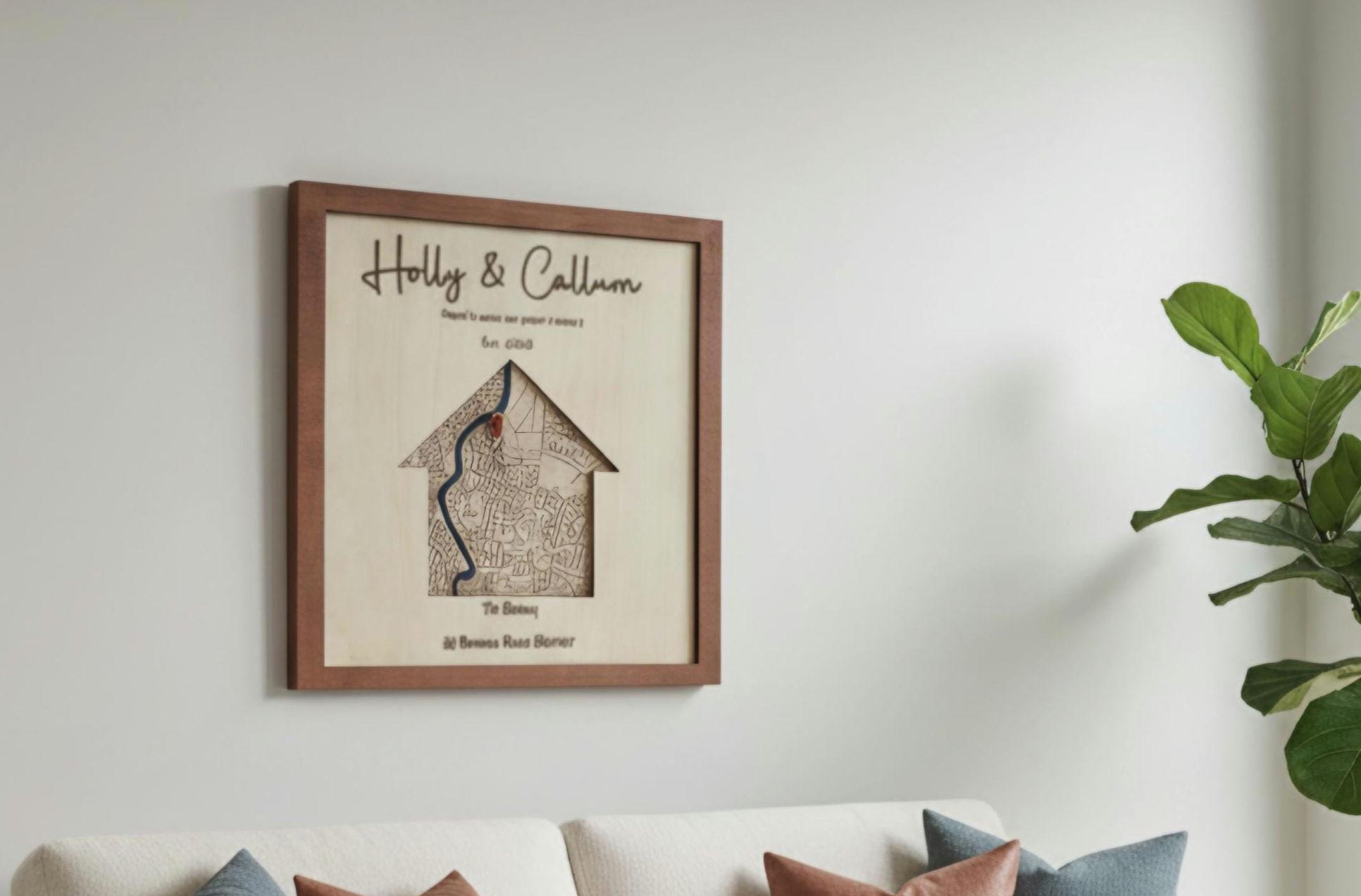 Personalized Wooden House Map – Custom Location Anniversary Gift - Etsy