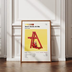 Billie Eilish Don&#39;t Smile At Me Album Poster - Printable Wall Art - Digital Download - Music Wall Art - Tracklist Poster