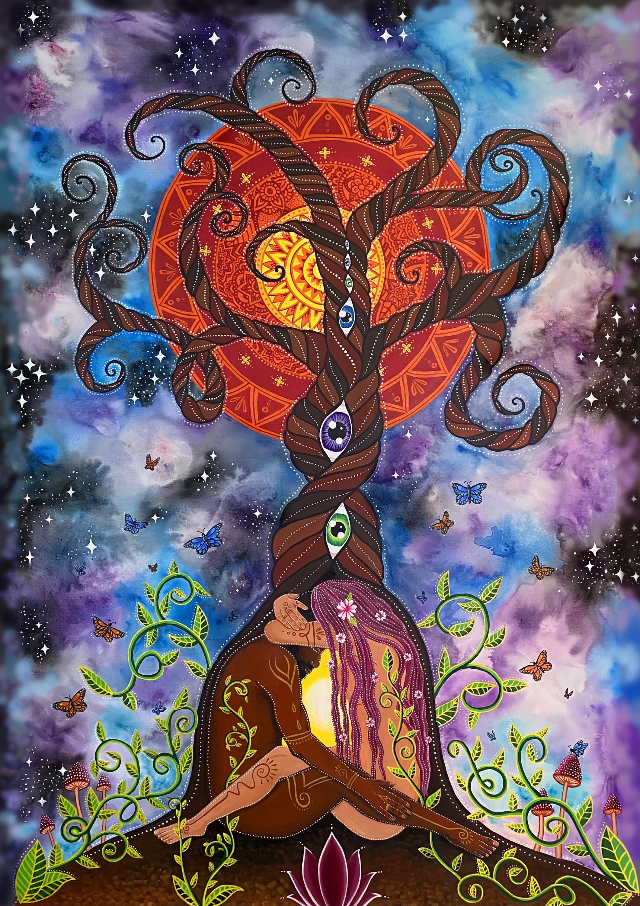 神々の悪戯 Unite Edition Sacred Artworks Interconnected - Art Print by Lucy Campbell | Divine Union, Sacred
