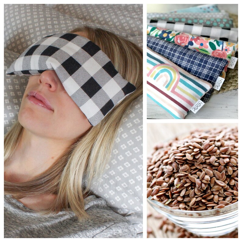 Flax Seed Eye Pillow Washable Cover Sleep Mask Eye Mask Etsy