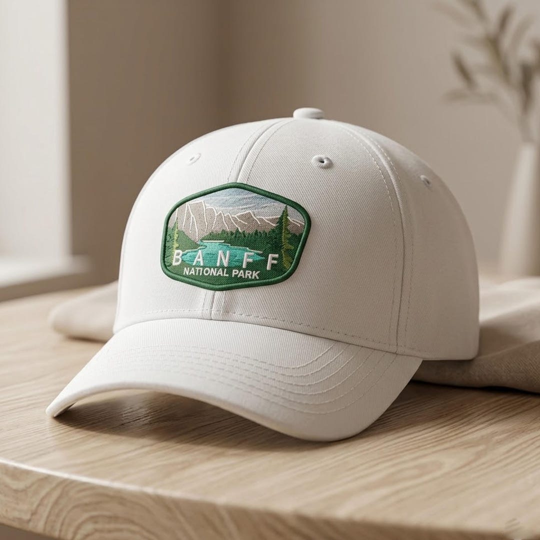 Banff National Park Embroidered Hat, Canada Outdoor Cap, Mountain ...