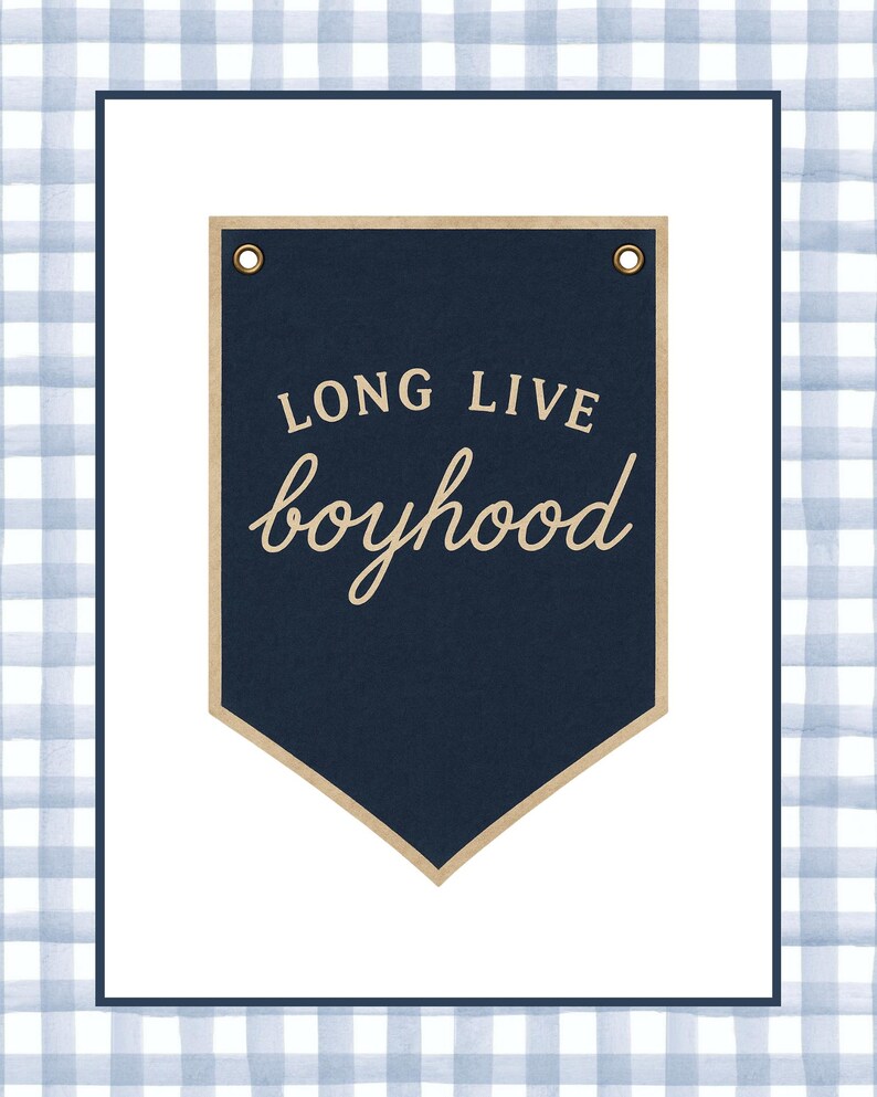 Boy Nursery Wall Art Set: Vintage Teddy Bear, Blue Plaid, Initial Print afbeelding 8